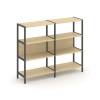 Shelf System Двухсекционный стеллаж трехярусный SN.STM-321 Акация Лорка/Металл Антрацит 1590*400*124