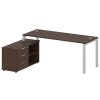 Metal System Рабочая станция с тумбой на П-образном м/к БП.РС-СТС-2.5 (L) Венге Цаво/Металл Серый 19