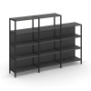 Shelf System Трехсекционный стеллаж четырех/трехярусный SN.STM-432 Антрацит/Металл Черный 2370*400*8