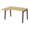 Onix Wood Стол эргономичный левый OW.SA-3 (L) Тиквуд Светлый/Дуб Темный/Металл Антрацит 1380*1180*75