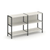 Shelf System Двухсекционный стеллаж двухярусный SN.STM-221 Дуб Наварра/Металл Антрацит 1590*400*879