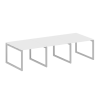 Metal System Quattro Переговорный стол (3 столешницы) на О-оразном м/к 50БО.ПРГ-3.1 Белый/Металл Сер