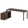 Metal System Рабочая станция с тумбой на П-образном м/к БП.РС-СТС-2.5 (L) Венге Цаво/Металл Антрацит