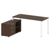 Metal System Рабочая станция с тумбой на П-образном м/к БП.РС-СТС-2.4 (L) Венге Цаво/Металл Белый 17