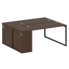 Metal System Quattro Рабочая станция с шкафом-купе на О-образном м/к 40БО.РС-СШК-1.3 Т Венге Цаво/Ме