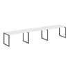 Metal System Quattro Рабочая станция на 3 места на О-образном м/к 40БО.СМ-3.3 Белый/Металл Антрацит