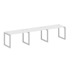 Metal System Quattro Рабочая станция на 3 места на О-образном м/к 50БО.СМ-3.2 Белый/Металл Серый 360