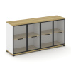 Concept Шкаф 2 широкие секции, 2 нишии CN.STS-223 RPB B Дуб Винченцо/Белый Бриллиант/Металл Черный/П