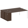 Metal System Quattro Рабочая станция с шкафом-купе на П-образном м/к 40БП.РС-СШК-1.5 Т Венге Цаво/Ме