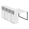 Metal System Quattro Рабочая станция с шкафом-купе на О-образном м/к 40БО.РС-СШК-4.2 Т Белый/Металл