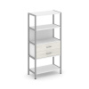 Shelf System Односекционный стеллаж четырехярусный с ящиками SN.STM-412 Белый/Дуб Наварра/Металл Сер