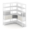 Shelf System Трехсекционный угловой стеллаж пятиярусный с ящиками SN.STMU-531 Белый/Дуб Наварра/Мета