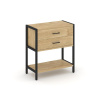 Shelf System Односекционный стеллаж двухярусный с ящиками SN.STM-212 Тиквуд Светлый/Металл Черный 81