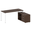 Metal System Рабочая станция с тумбой на П-образном м/к БП.РС-СТС-2.4 (R) Венге Цаво/Металл Белый 17