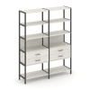 Shelf System Двухсекционный стеллаж пятиярусный с ящиками SN.STM-522 Дуб Наварра/Металл Антрацит 159