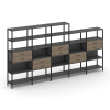 Shelf System Пятисекционный стеллаж пятиярусный с ящиками SN.STM-551 Антрацит/Вяз Благородный/Металл
