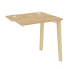 Onix Wood Стол-приставка OW.SPR-0.7 Тиквуд Светлый/Дуб Светлый/Металл Белый 780*720*750