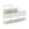 Shelf System Трехсекционный стеллаж четырех/трех/двухярусный с ящиками SN.STM-431 Дуб Наварра/Металл