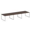 Metal System Quattro Перег. стол (3 столешницы) на О-оразном м/к 40БО.ПРГ-3.3 Венге Цаво/Металл Серы