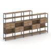 Shelf System Пятисекционный стеллаж пятиярусный с ящиками SN.STM-551 Дуб Табак/Металл Антрацит 3930*