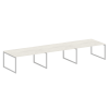 Metal System Quattro Перег. стол (3 столешницы) на О-оразном м/к 40БО.ПРГ-3.4 Дуб Наварра/Металл Сер