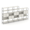 Shelf System Пятисекционный стеллаж пятиярусный с ящиками SN.STM-551 Дуб Наварра/Металл Серый 3930*4