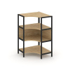 Shelf System Односекционный угловой стеллаж трехярусный SN.STMU-311 Тиквуд Светлый/Металл Черный 810