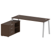 Metal System Рабочая станция с тумбой на А-образном м/к БА.РС-СТС-2.5 (L) Венге Цаво/Металл Серый 19