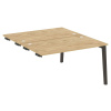 Onix Wood Стол-приставка двойной OW.D.SPR-3.8 Тиквуд Светлый/Дуб Темный/Металл Антрацит 1380*1635*75