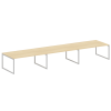 Metal System Quattro Перег. стол (3 столешницы) на О-оразном м/к 40БО.ПРГ-3.5 Акация Лорка/Металл Се