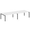 Metal System Quattro Переговорный стол (2 столешницы) на П-образном м/к 50БП.ПРГ-2.5 Белый/Металл Ан