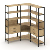 Shelf System Трехсекционный угловой стеллаж пятиярусный с ящиками SN.STMU-531 Тиквуд Светлый/Металл