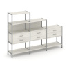 Shelf System Трехсекционный стеллаж четырех/трех/двухярусный с ящиками SN.STM-431 Дуб Наварра/Металл