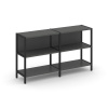 Shelf System Двухсекционный стеллаж двухярусный SN.STM-221 Антрацит/Металл Черный 1590*400*879
