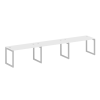 Metal System Quattro Рабочая станция на 3 места на О-образном м/к 50БО.СМ-3.3 Белый/Металл Серый 420