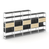 Shelf System Пятисекционный стеллаж пятиярусный с ящиками SN.STM-551 Антрацит/Акация Лорка/Металл Бе