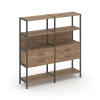 Shelf System Двухсекционный стеллаж четырехярусный с ящиками SN.STM-422 Дуб Табак/Металл Антрацит 15