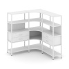Shelf System Трехсекционный угловой стеллаж четырехярусный с ящиками SN.STMU-431 Белый/Металл Белый