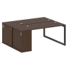 Metal System Quattro Рабочая станция с шкафом-купе на О-образном м/к 50БО.РС-СШК-1.3 Т Венге Цаво/Ме