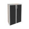 Onix Шкаф средний широкий O.ST-2.4 R black Дуб Аттик/Cтекло Black 800*420*1207