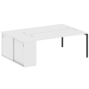 Metal System Quattro Рабочая станция с шкафом-купе на П-образном м/к 40БП.РС-СШК-1.5 Т Белый/Металл