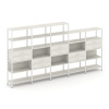 Shelf System Пятисекционный стеллаж пятиярусный с ящиками SN.STM-551 Дуб Наварра/Металл Белый 3930*4