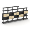 Shelf System Пятисекционный стеллаж пятиярусный с ящиками SN.STM-551 Антрацит/Акация Лорка/Металл Че