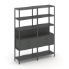 Shelf System Двухсекционный стеллаж пятиярусный с ящиками SN.STM-522 Антрацит/Металл Антрацит 1590*4