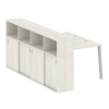 Metal System Рабочая станция с шкафом-купе на А-образном м/к БА.РС-СШК-4.1 Т Дуб Наварра/Металл Серы