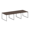 Metal System Quattro Переговорный стол (3 столешницы) на О-оразном м/к 50БО.ПРГ-3.1 Венге Цаво/Метал
