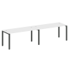 Metal System Рабочая станция на 2 места на П-образном м/к БП.СМ-2.4 Белый/Металл Антрацит 3200*720*7