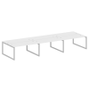 Metal System Quattro Рабочая станция на 6 раб. мест на О-образном м/к 50БО.СМ-6.4 Белый/Металл Серый