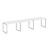 Metal System Quattro Рабочая станция на 3 места на О-образном м/к 40БО.СМ-3.2 Белый/Металл Серый 360