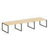 Metal System Quattro Переговорный стол (3 столешницы) на О-оразном м/к 50БО.ПРГ-3.3 Акация Лорка/Мет